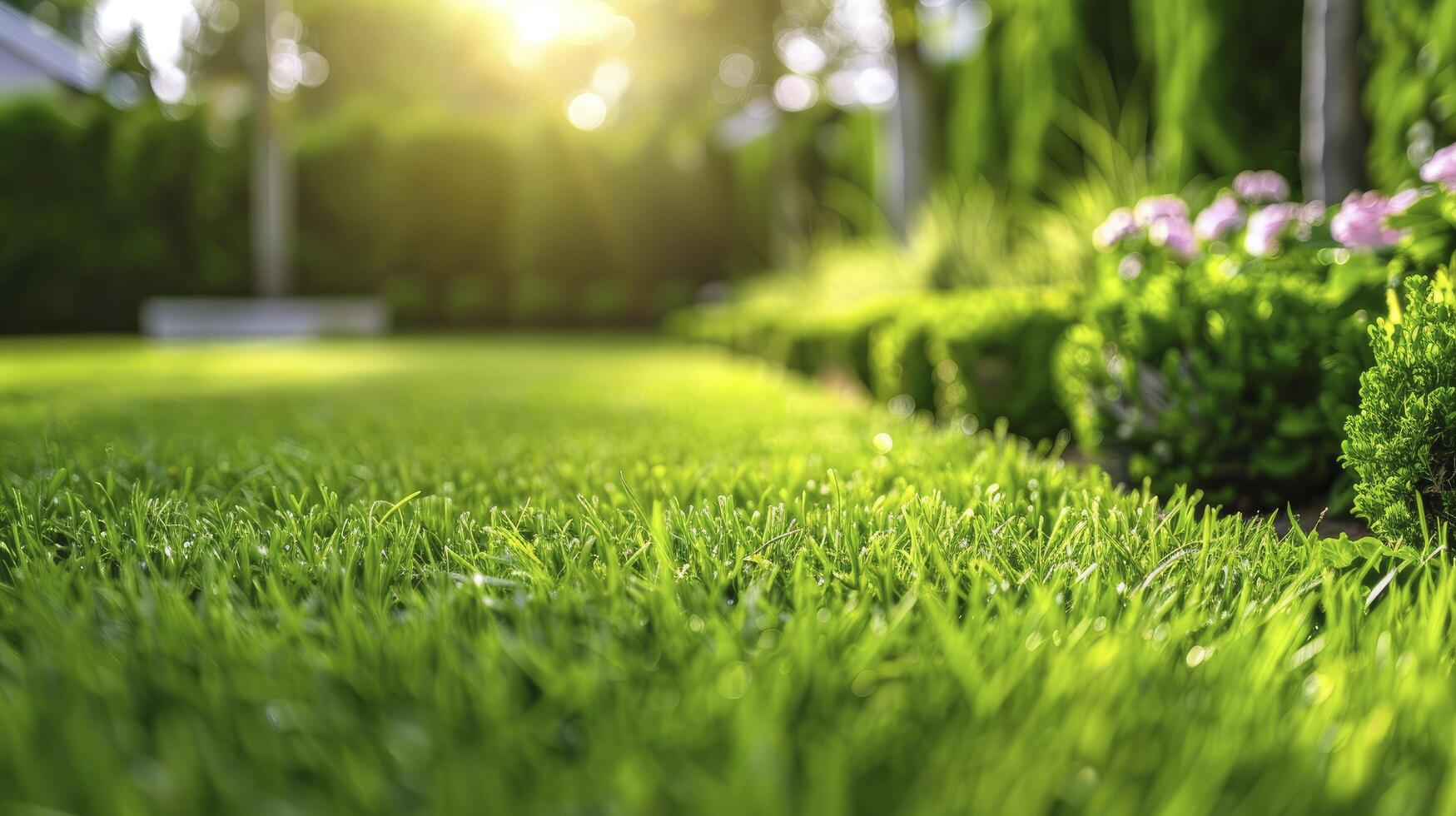 ai gegenereerd een vers tuin visie Bij de voorjaar of zomer tijd foto