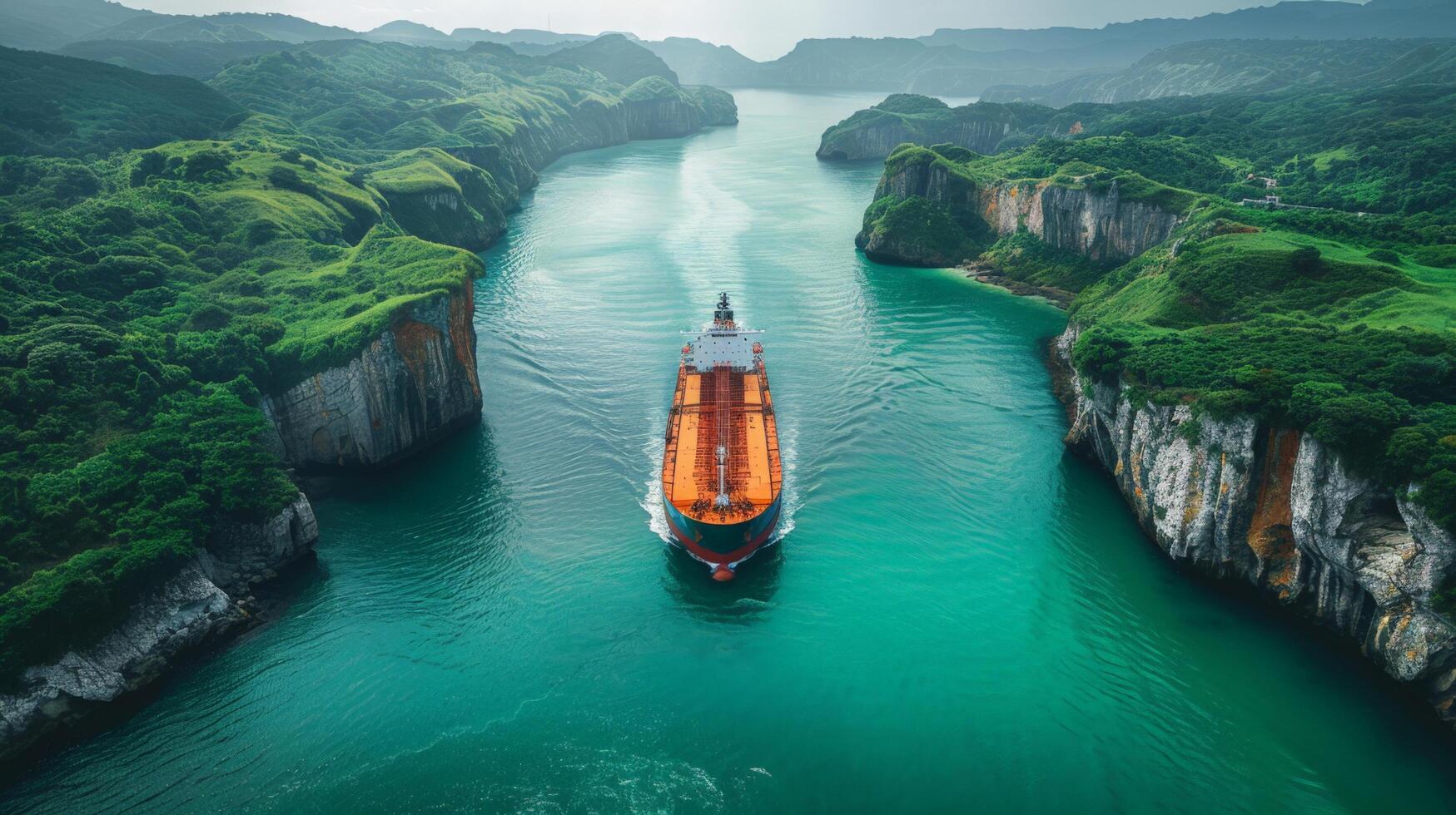 ai gegenereerd groot boot het zeilen in Open water foto