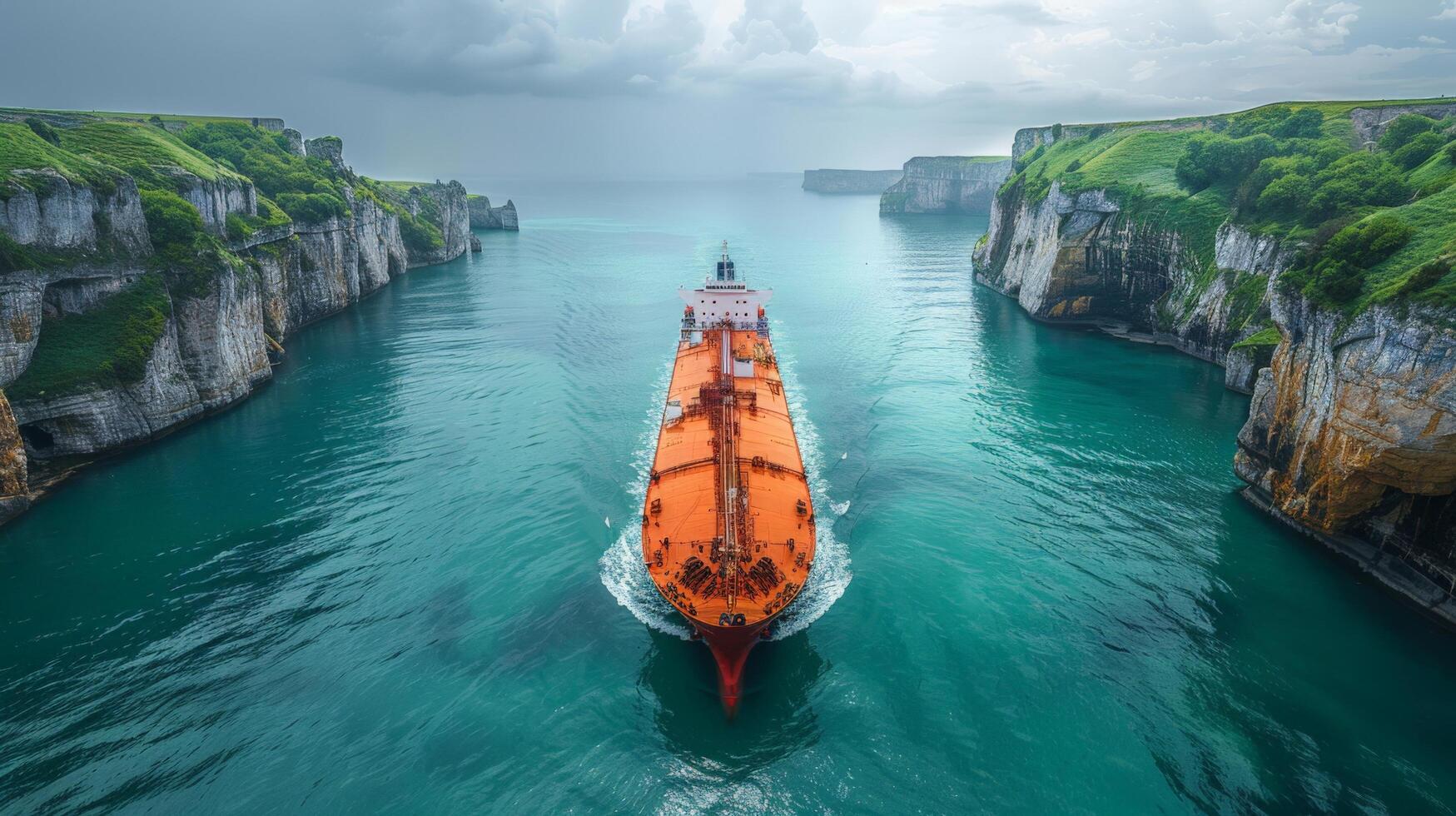 ai gegenereerd groot boot het zeilen in Open water foto