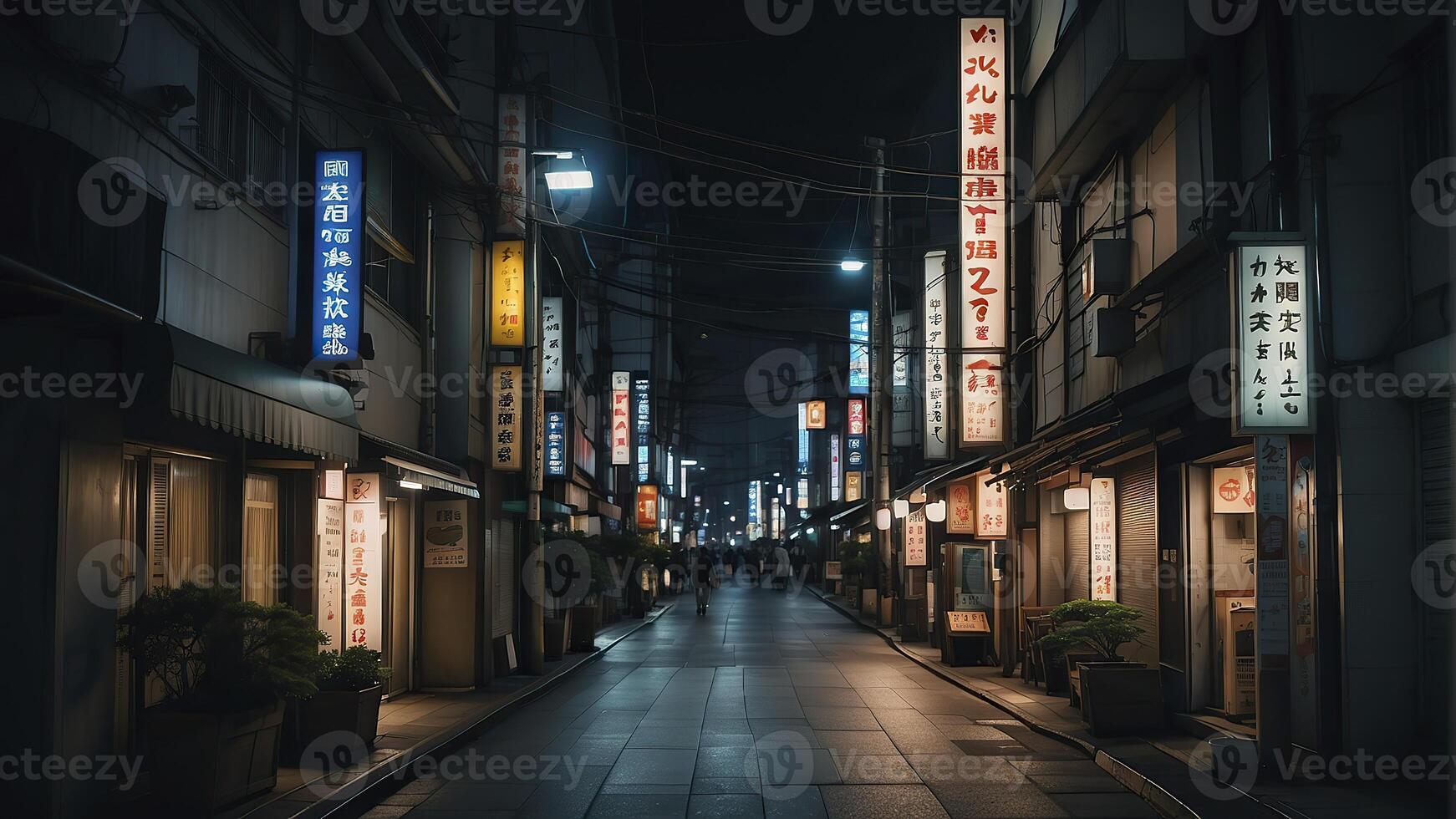 ai gegenereerd tokyo stad in de nacht, straat Bij nacht, nacht tafereel, stad in de nacht foto