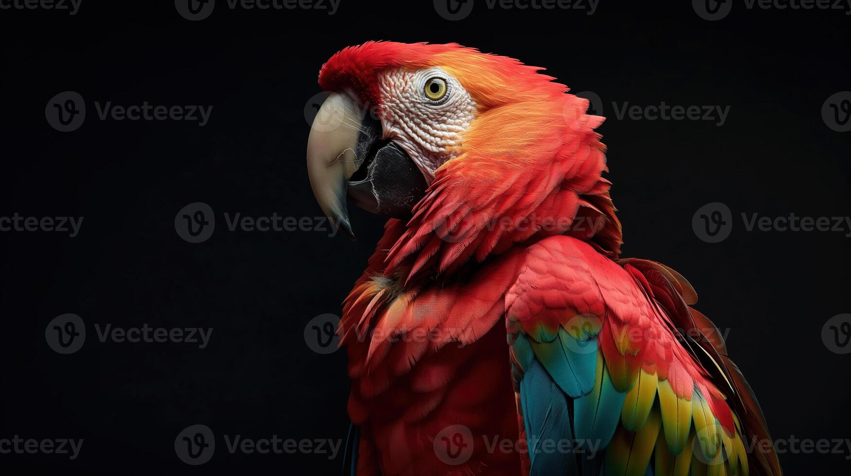 ai gegenereerd inheems gekleurde papegaai foto