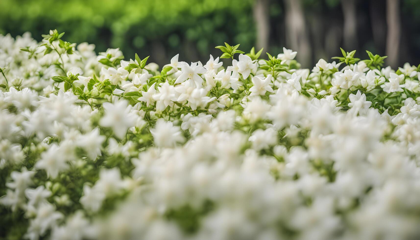 ai gegenereerd wit bloemen in de veld- foto