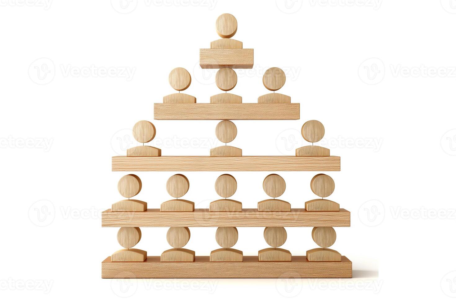 ai gegenereerd houten bord strategie verschillend groep van mensen organisatie tabel Aan een wit achtergrond foto