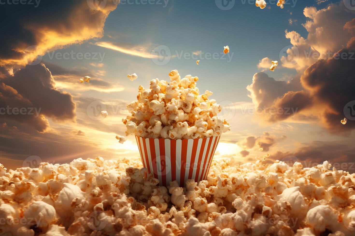 ai gegenereerd boeiend popcorn tussendoortje lucht natuur. genereren ai foto