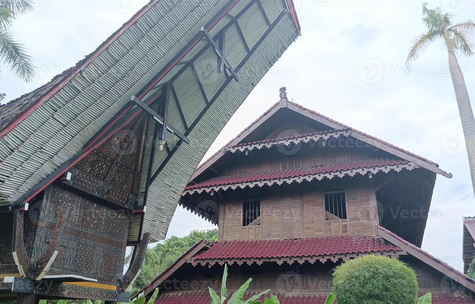 Indonesisch traditioneel huis. Indonesisch traditioneel architectuur foto
