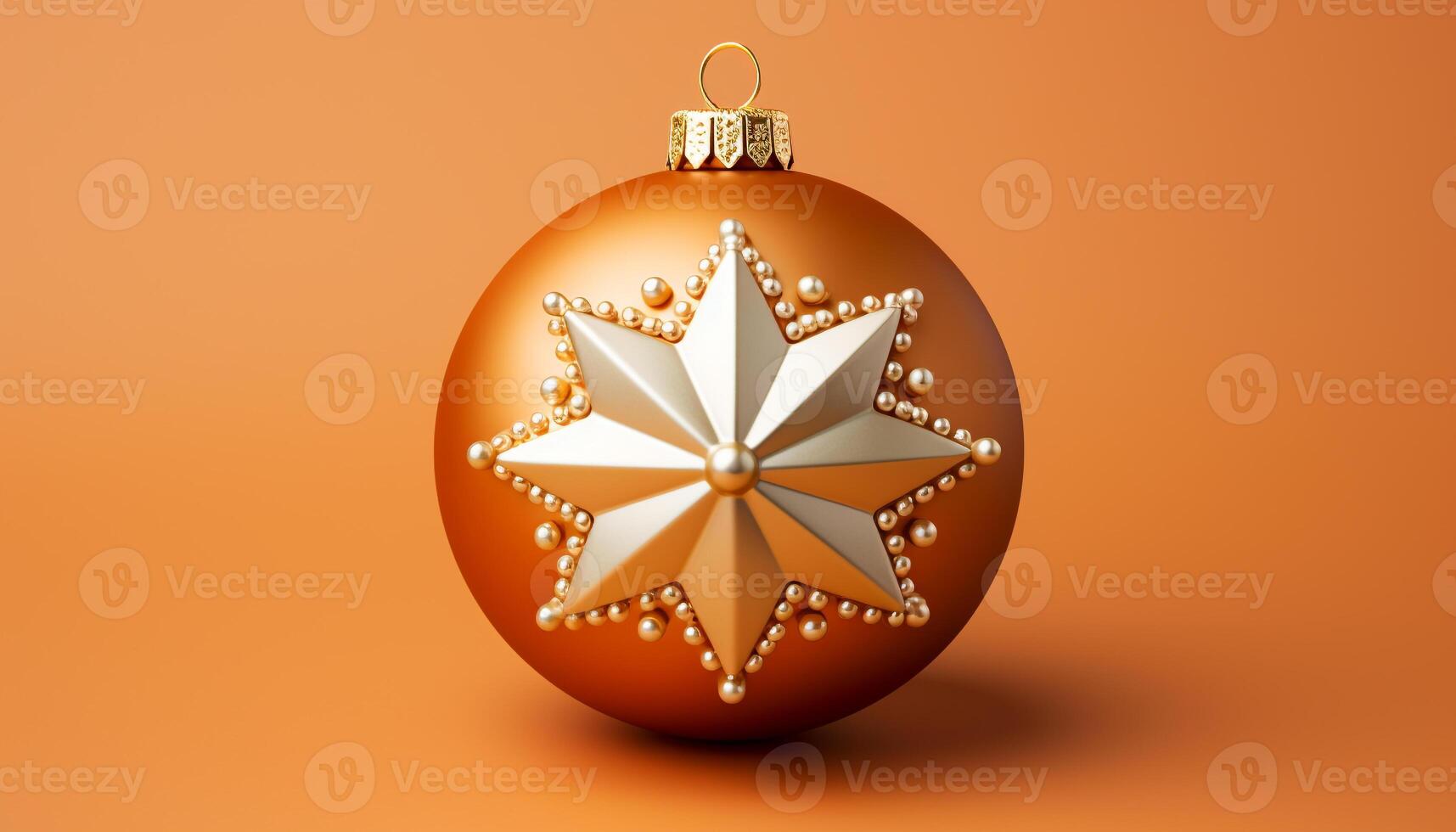ai gegenereerd glimmend goud Kerstmis ornament weerspiegelt levendig winter viering gegenereerd door ai foto