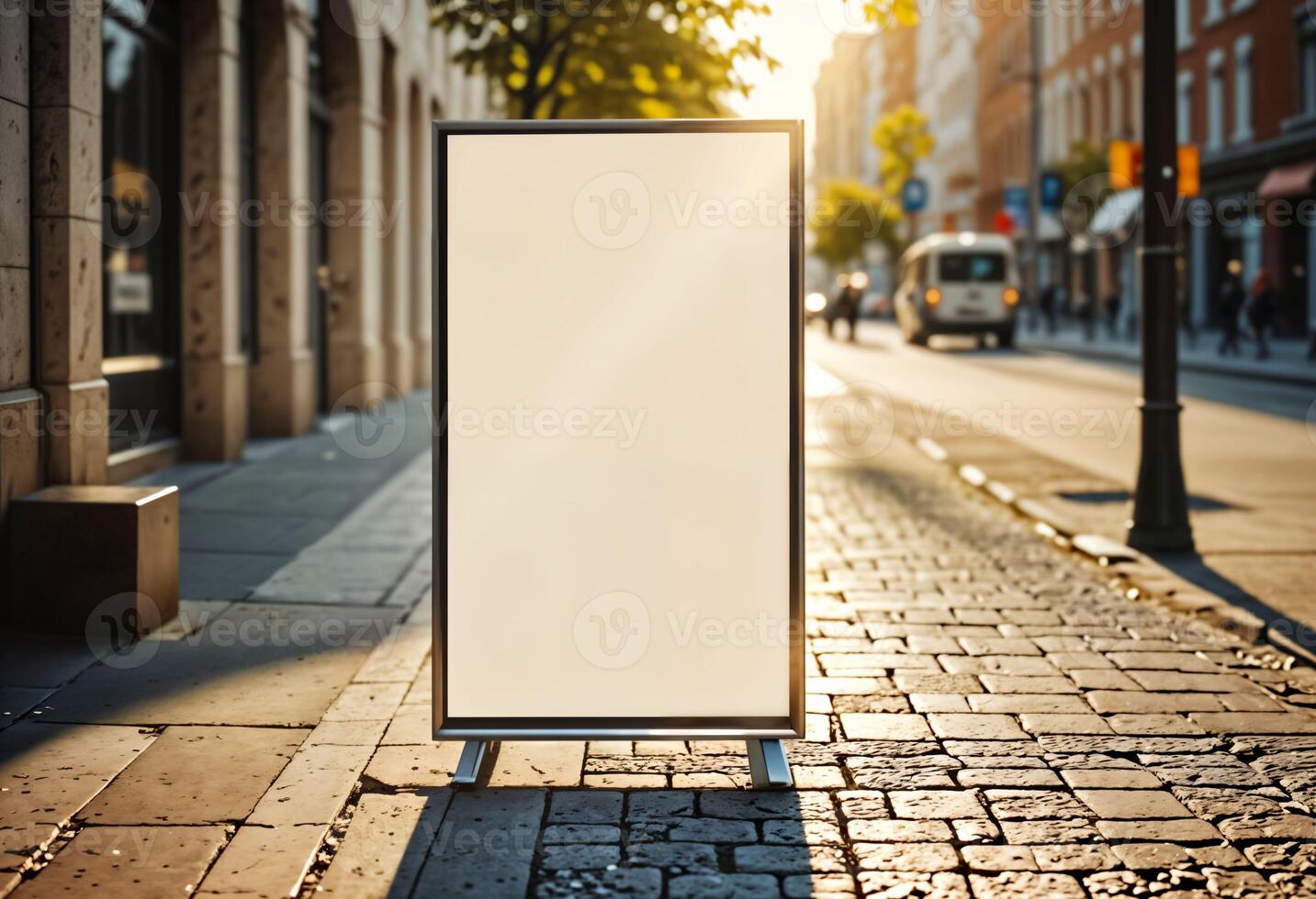 ai gegenereerd aanplakbord mockups stedelijk reclame stad afzet ontwerp verticaal poster Scherm trottoir Promotie concept foto