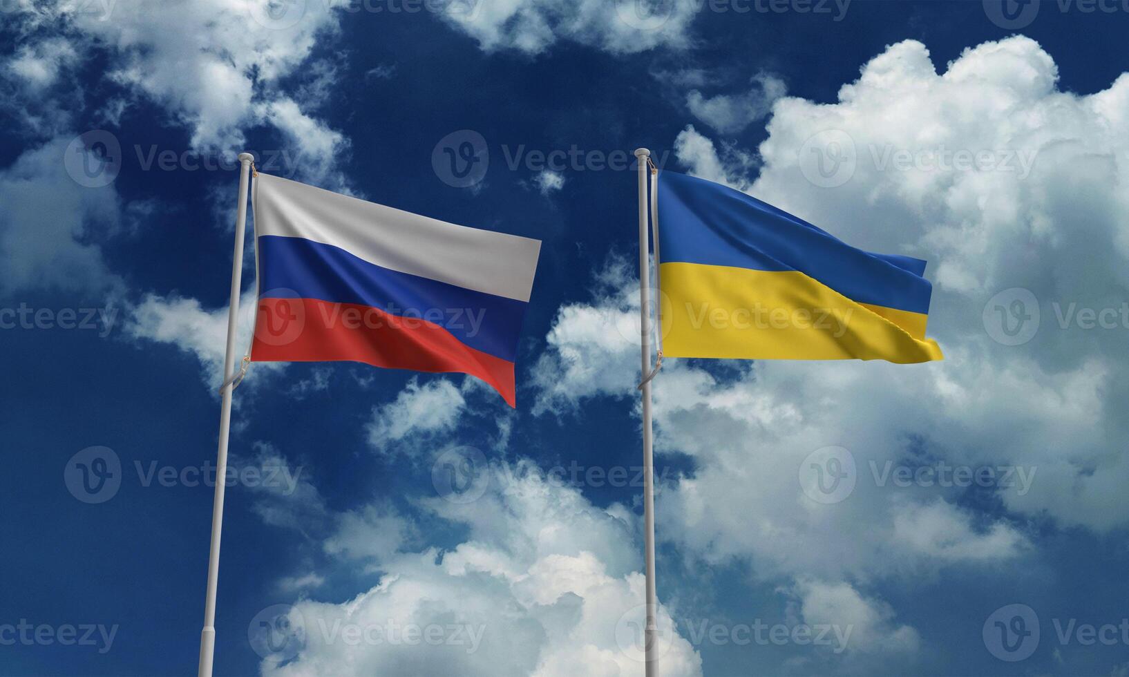 Oekraïne Rusland vlag Golf blauw wit bewolkt achtergrond behang kopiëren ruimte conflict politiek leger crisis strijd regering oekraïens vrijheid agressie strijd economie onafhankelijkheid gevecht verwoesting foto
