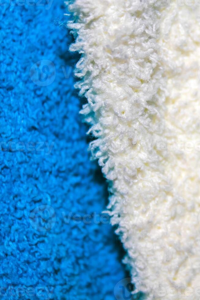 blauw en wit kleding stof structuur patroon detail in duitsland. foto