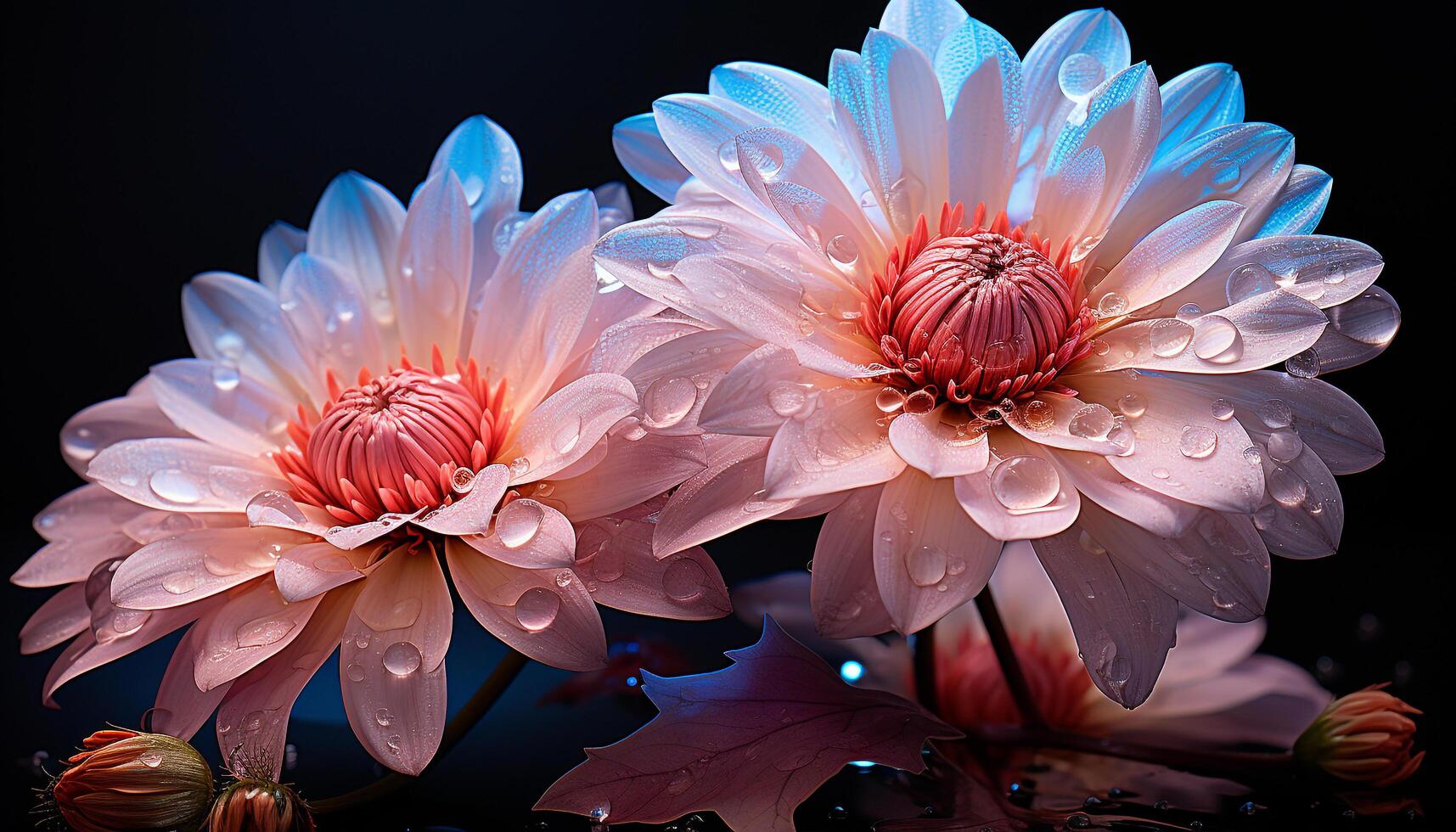 ai gegenereerd levendig gekleurde bloemen reflecteren schoonheid in natuur formeel tuin gegenereerd door ai foto