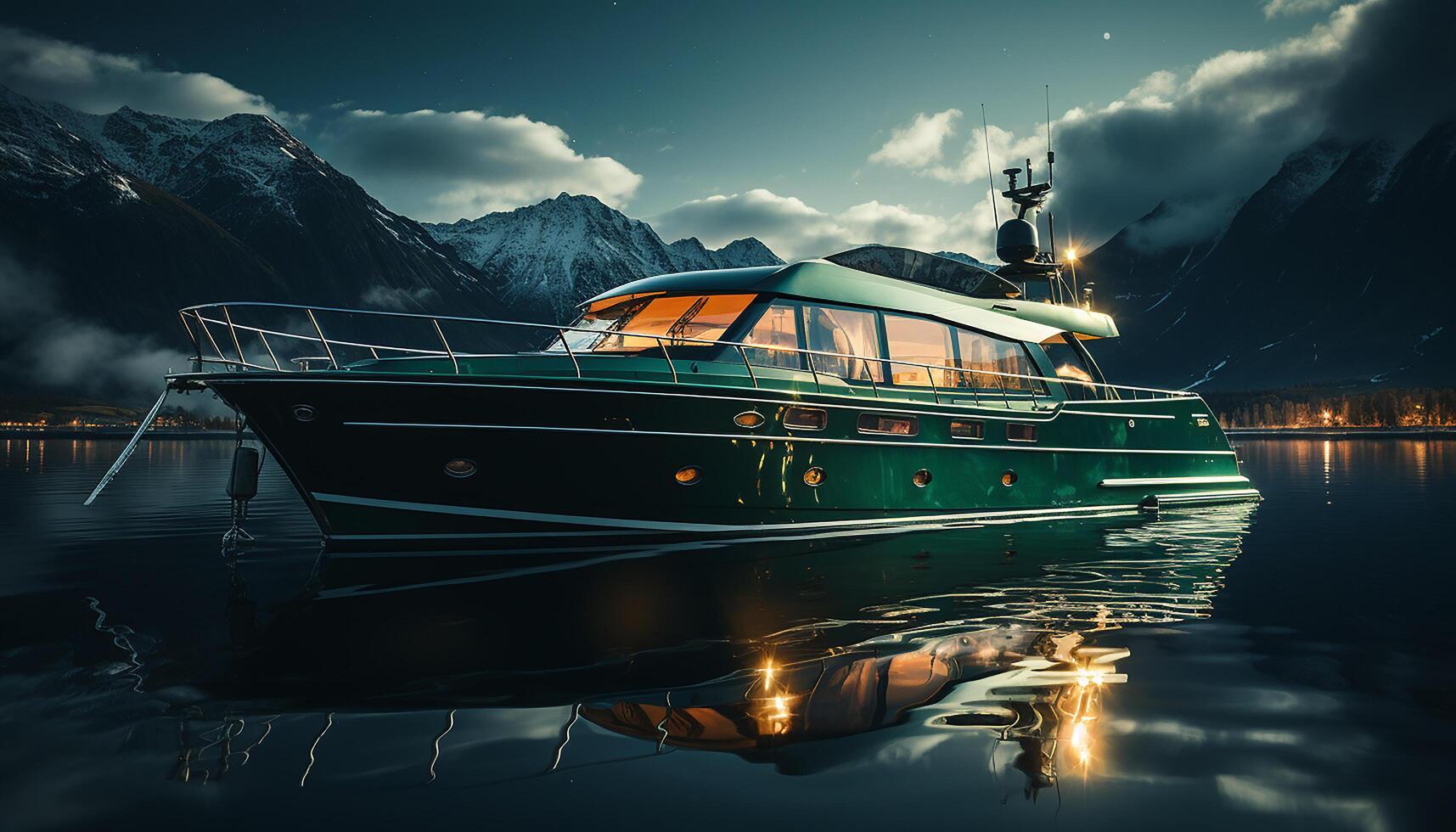 ai gegenereerd een rustig het zeilen schip weerspiegelt de schoonheid van natuur gegenereerd door ai foto