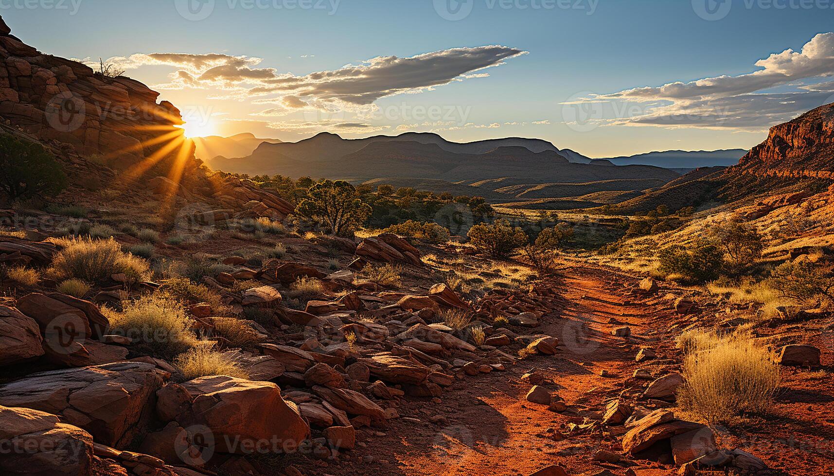 ai gegenereerd majestueus berg piek, rustig zonsondergang, afgelegen wildernis, natuur schoonheid gegenereerd door ai foto