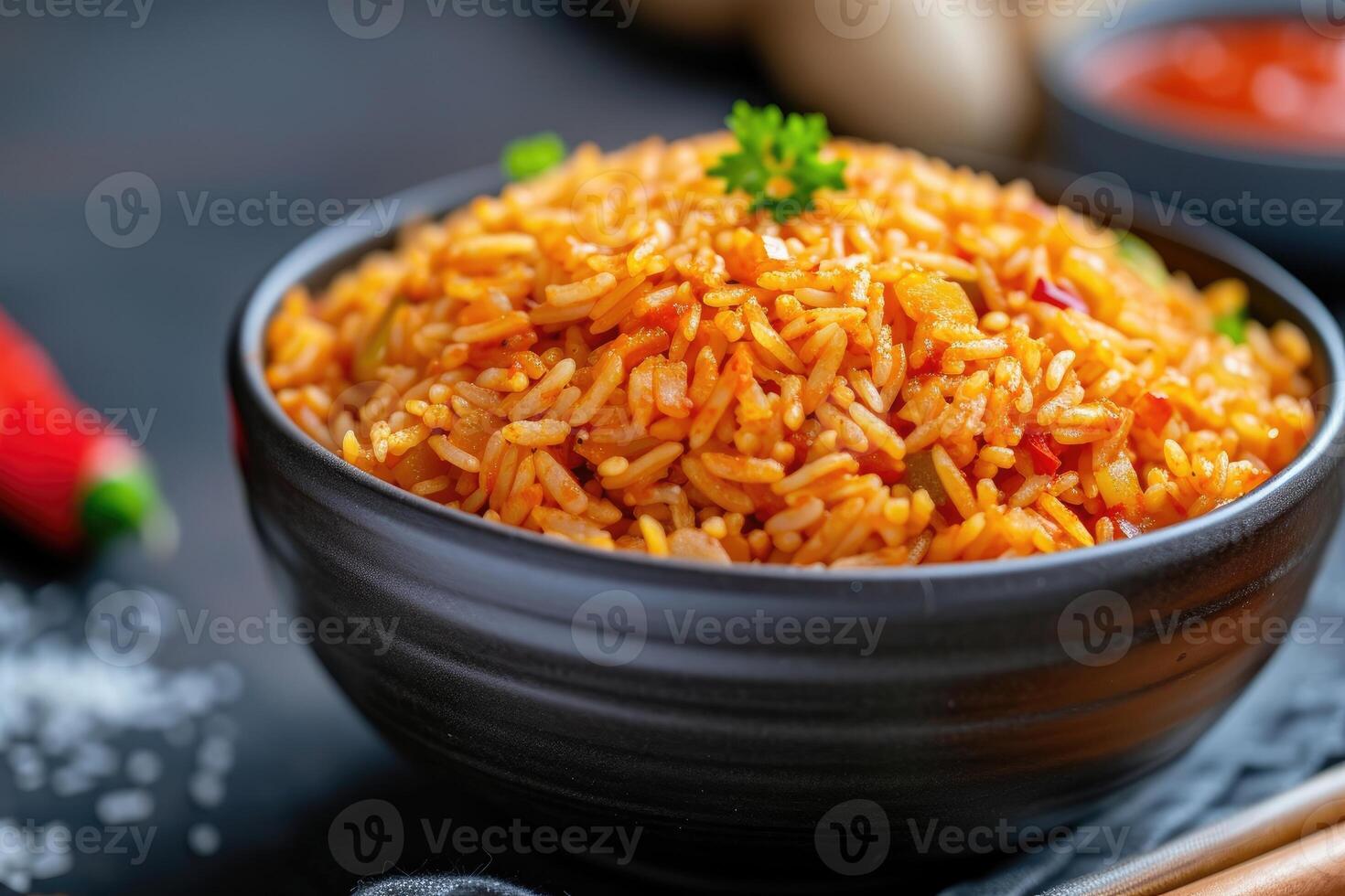 ai gegenereerd Nigeriaans jollof rijst. generatief ai foto