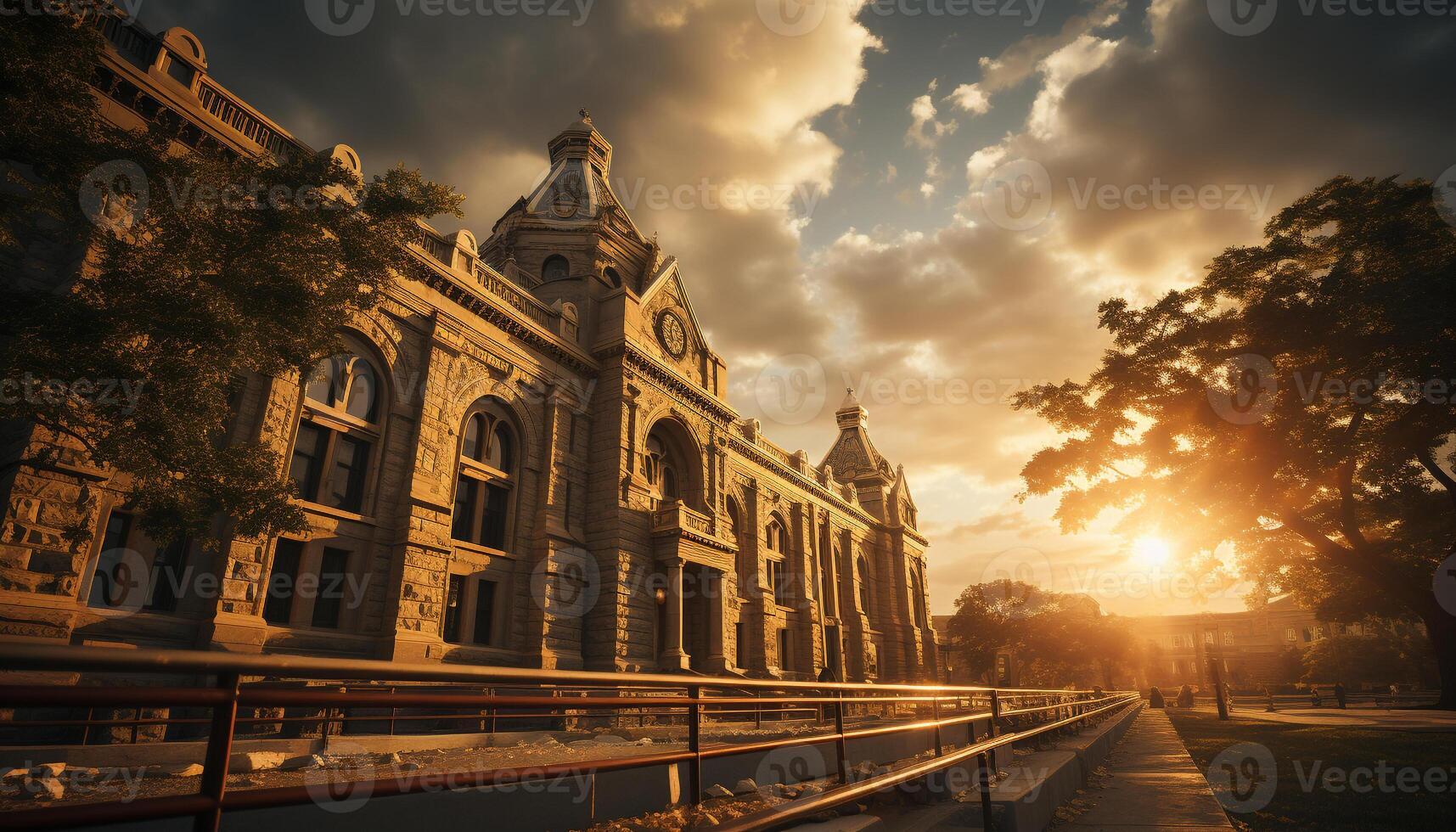 ai gegenereerd gotisch kapel verlicht stad horizon, reflecterend geestelijkheid en geschiedenis gegenereerd door ai foto