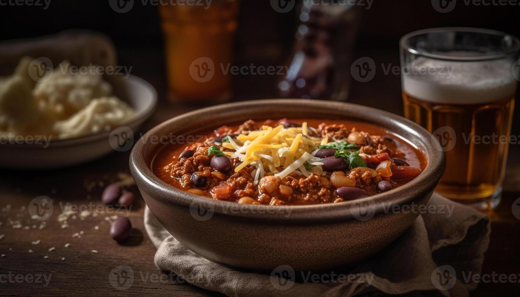 ai gegenereerd een rustiek fijnproever maaltijd gekookt rundvlees, vers groenten, eigengemaakt saus gegenereerd door ai foto