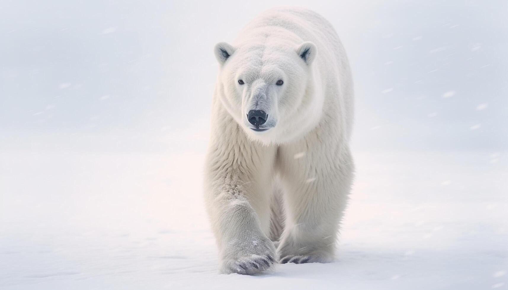 ai gegenereerd schattig arctisch zoogdier wandelen Aan bevroren sneeuw gegenereerd door ai foto