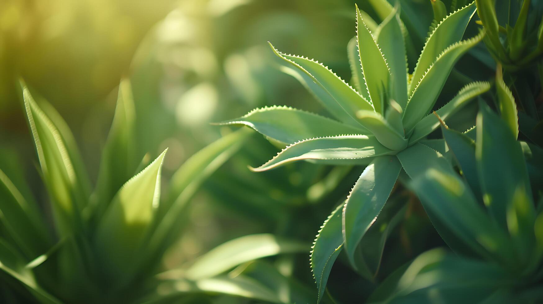 ai gegenereerd levendig groen sappig gevangen genomen met delicaat water druppels tegen wazig ingemaakt fabriek achtergrond foto