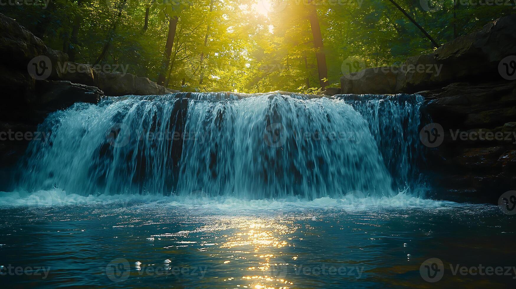 ai gegenereerd mooi natuur waterval tafereel foto