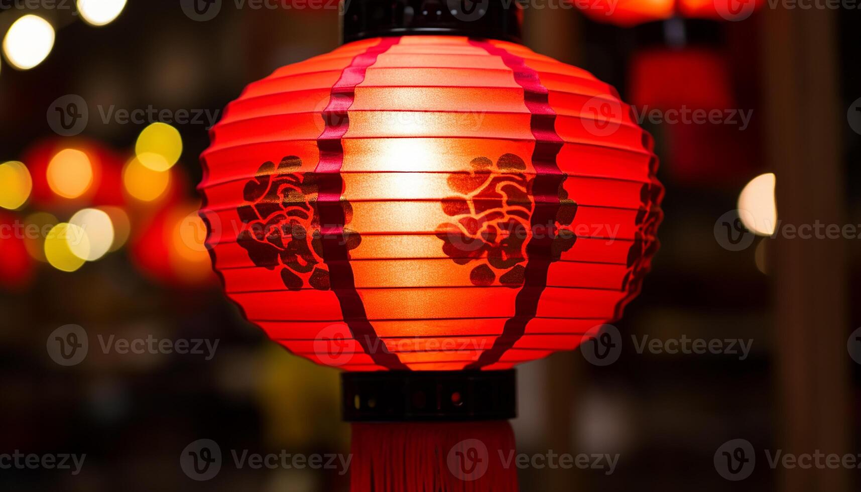 ai gegenereerd Chinese lantaarns verlichten de nacht, symboliseert traditioneel festival viering gegenereerd door ai foto