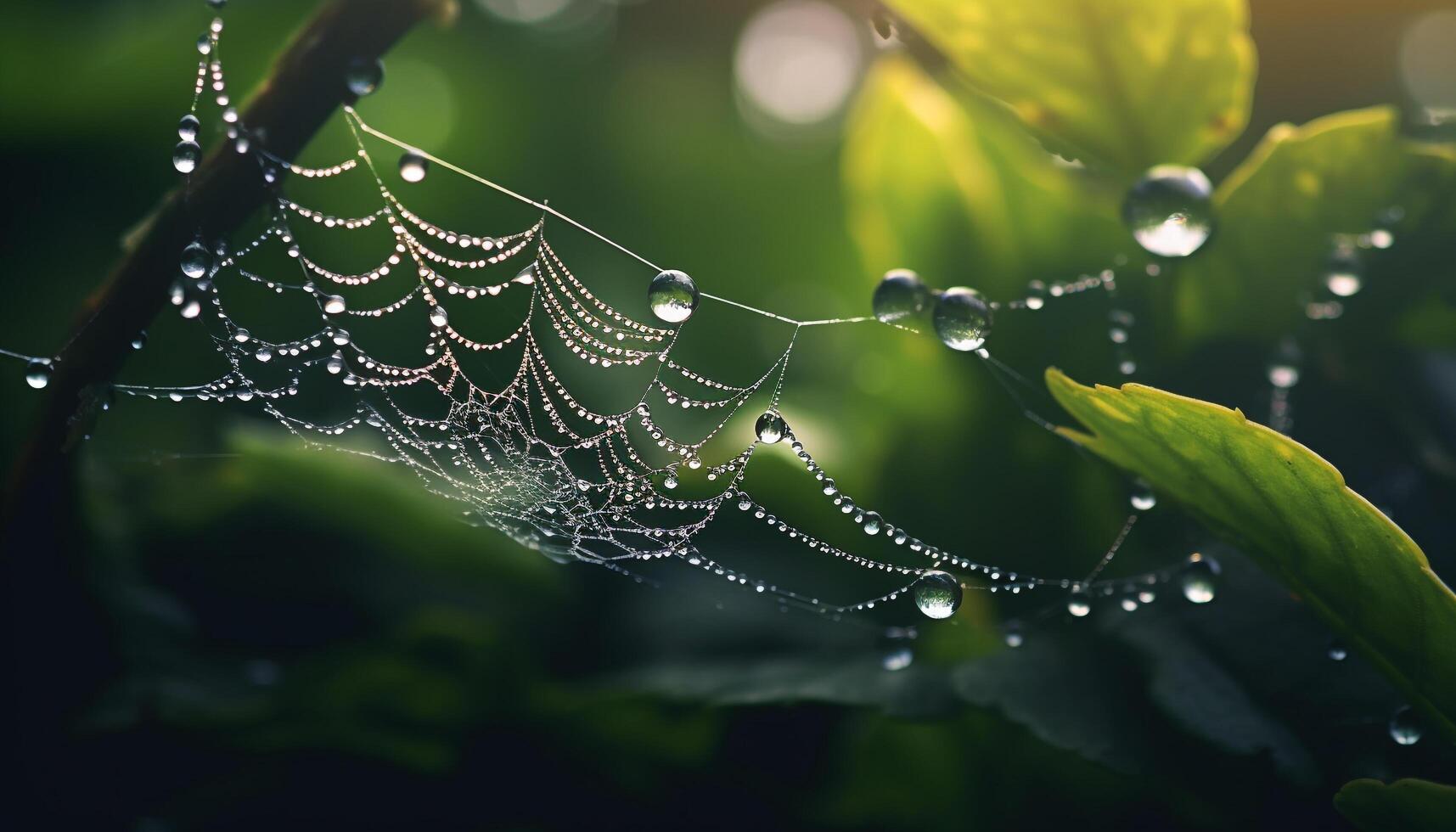 ai gegenereerd levendig groen blad met dauwdruppel weerspiegelt natuur schoonheid gegenereerd door ai foto