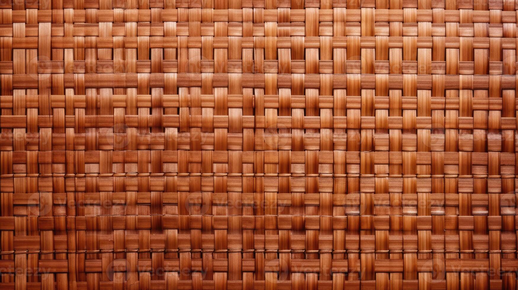 ai gegenereerd bruin bamboe weven textuur, een natuur achtergrond met handwerk charme. ai gegenereerd. foto
