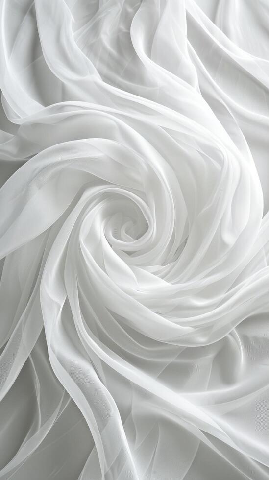 ai gegenereerd wit minimaal vlak kleding stof textuur, perfect voor bruiloften met kopiëren ruimte Aan top foto