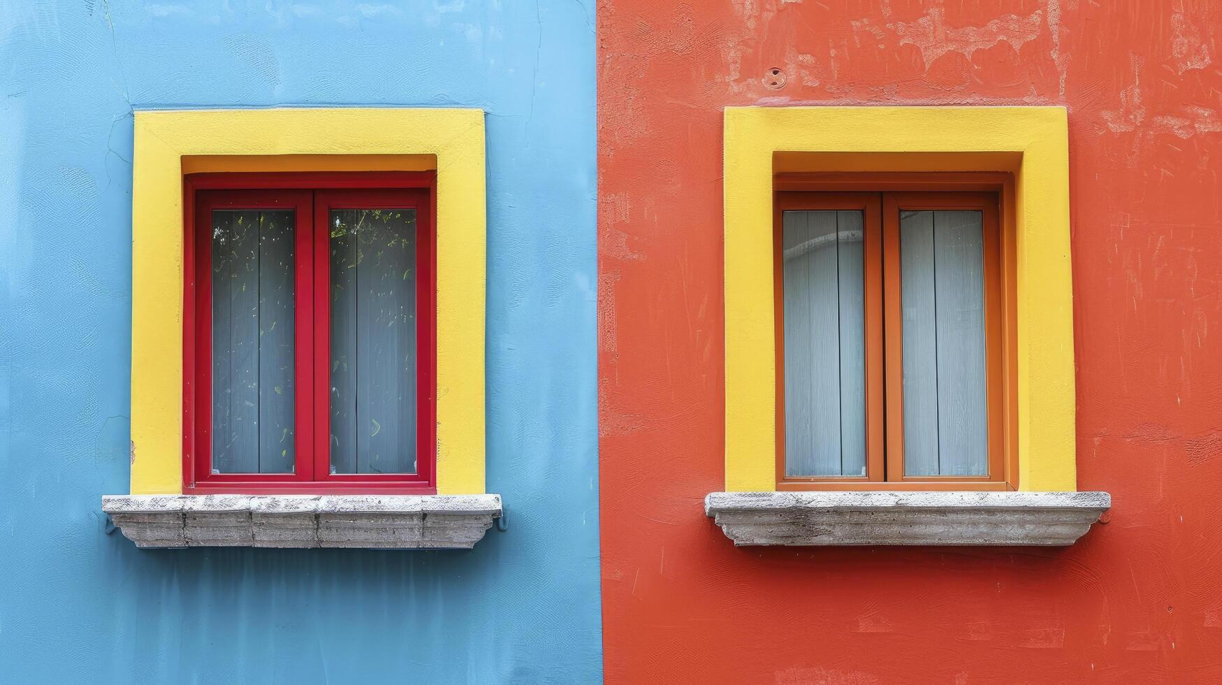 ai gegenereerd levendig muren verkennen de dynamisch wisselwerking van kleur contrasten foto