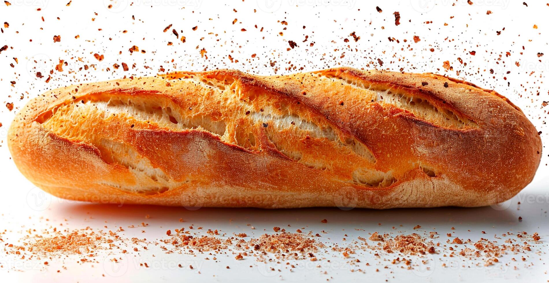 ai gegenereerd Frans stokbrood, brood en meel Product - ai gegenereerd beeld foto