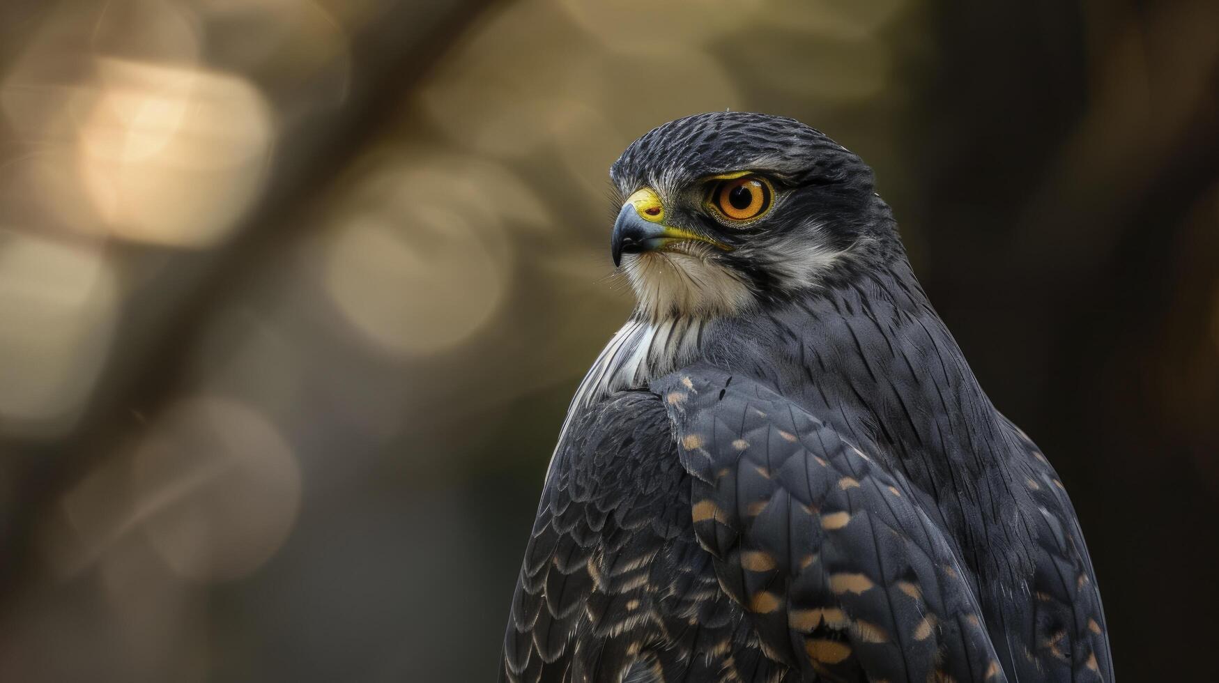 ai gegenereerd bevallig roofdier, een portret van de Chinese sperwer in haar natuurlijk majesteit foto