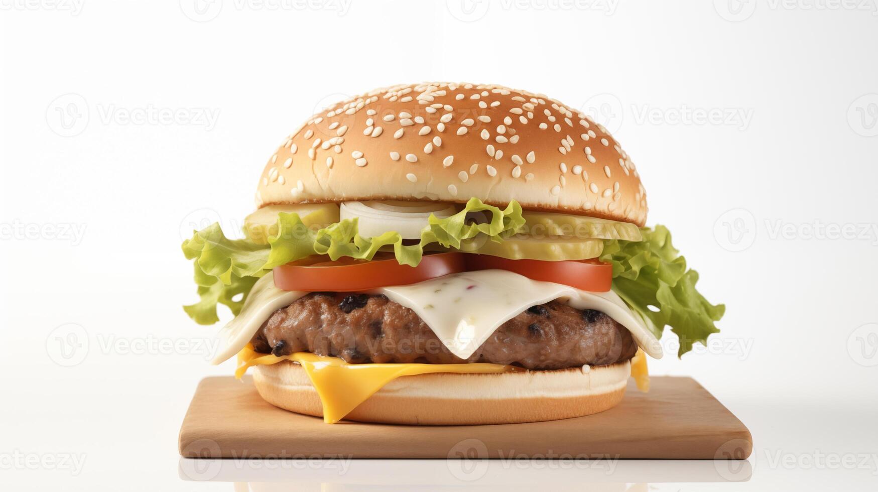 ai gegenereerd realistisch hamburger geïsoleerd foto