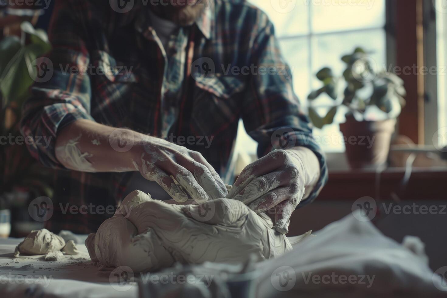 ai gegenereerd ambachtelijk bouwen pottenbakkerij foto