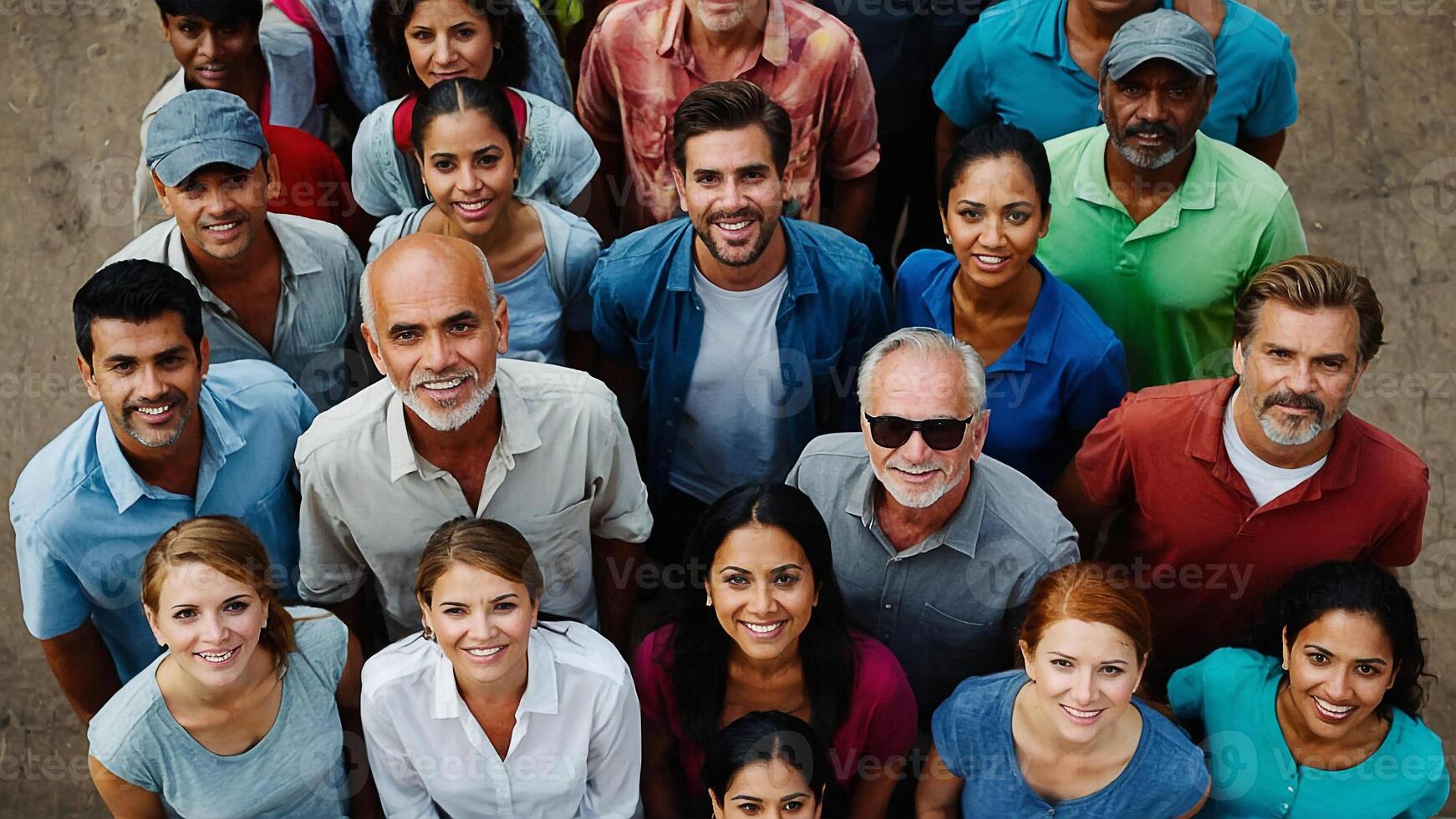 ai gegenereerd een groep van mensen zijn staand samen foto