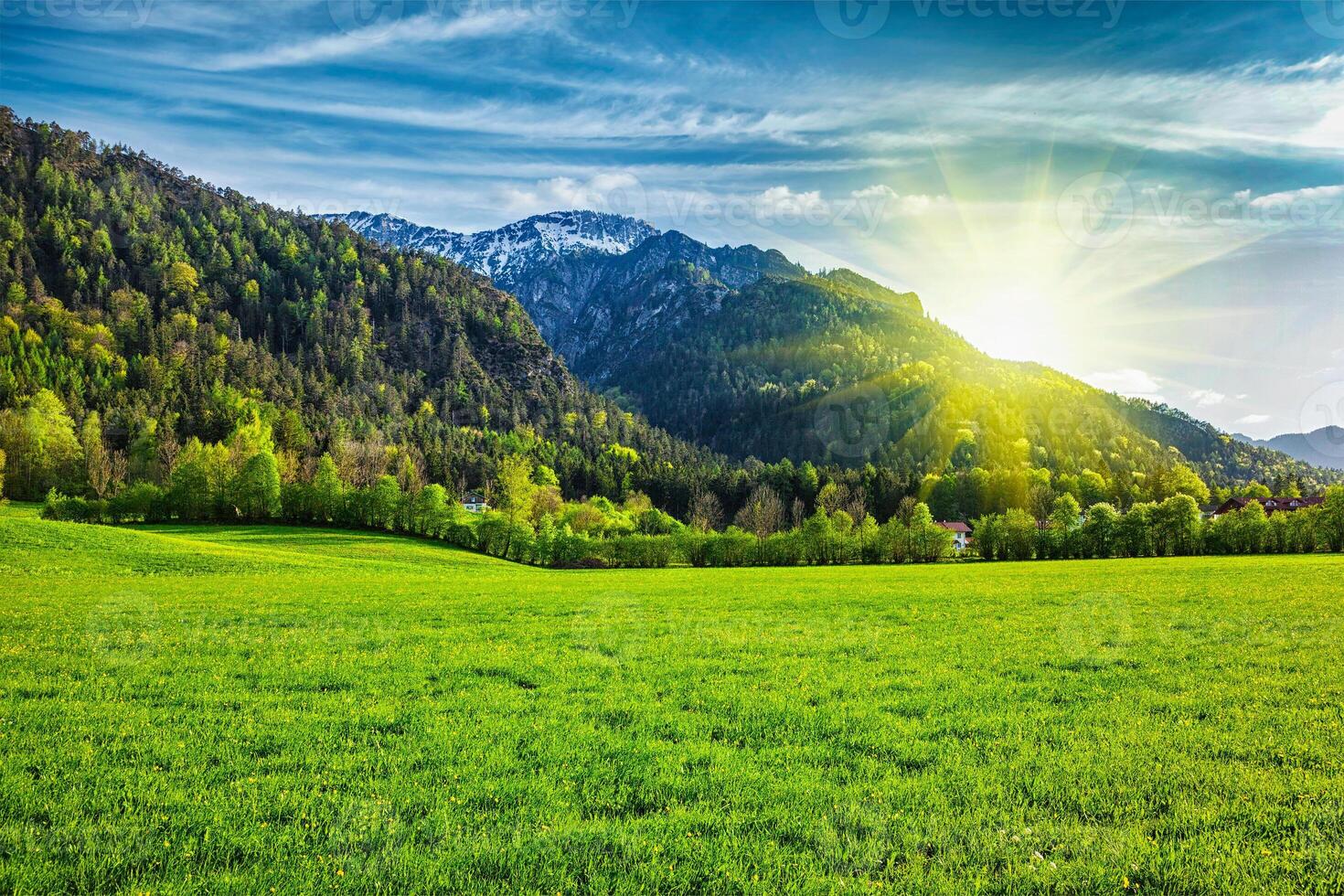 alpine weide in Beieren, Duitsland foto