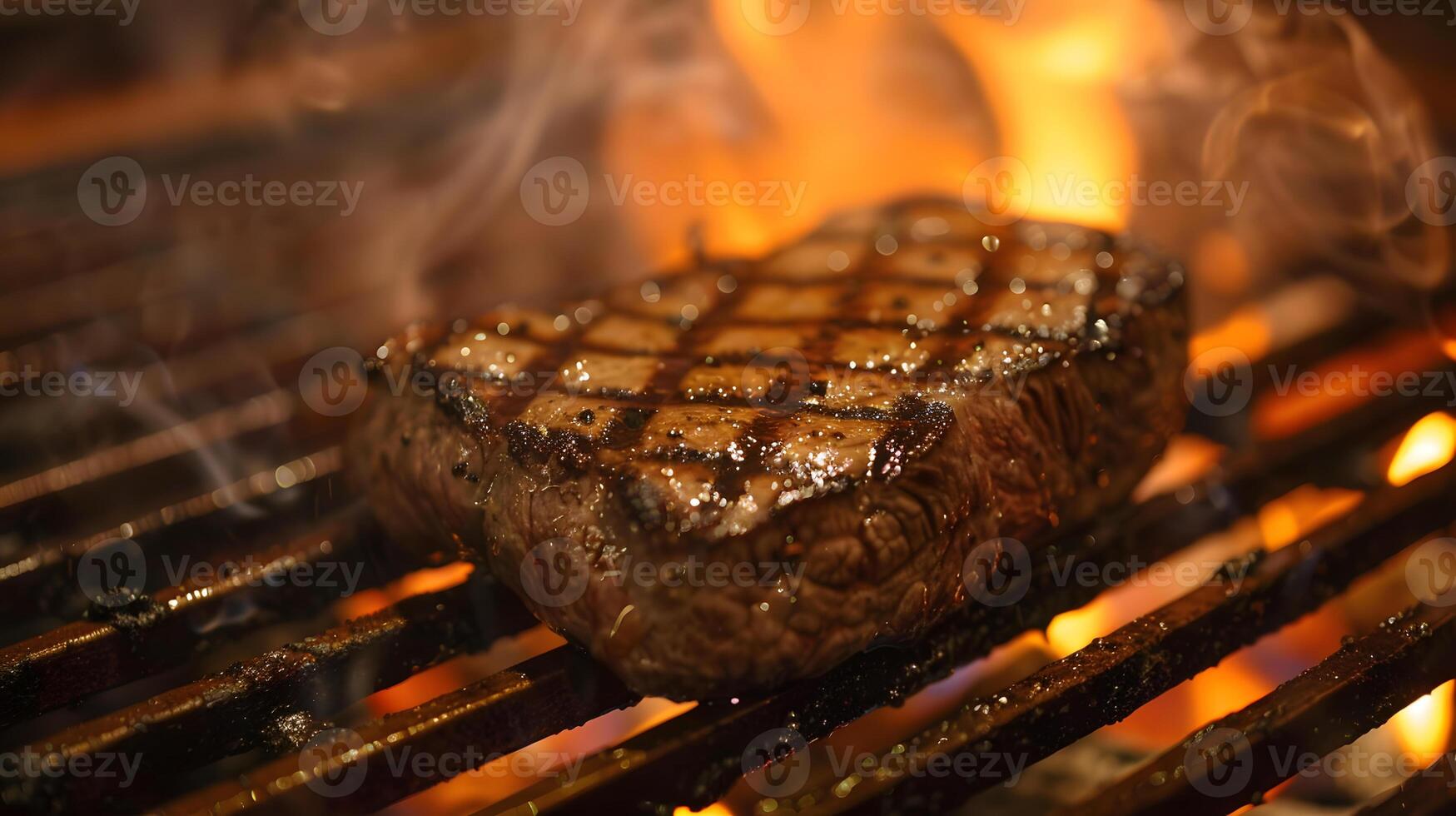ai gegenereerd vers sappig heerlijk rundvlees steak Aan een donker achtergrond. ai gegenereerd foto