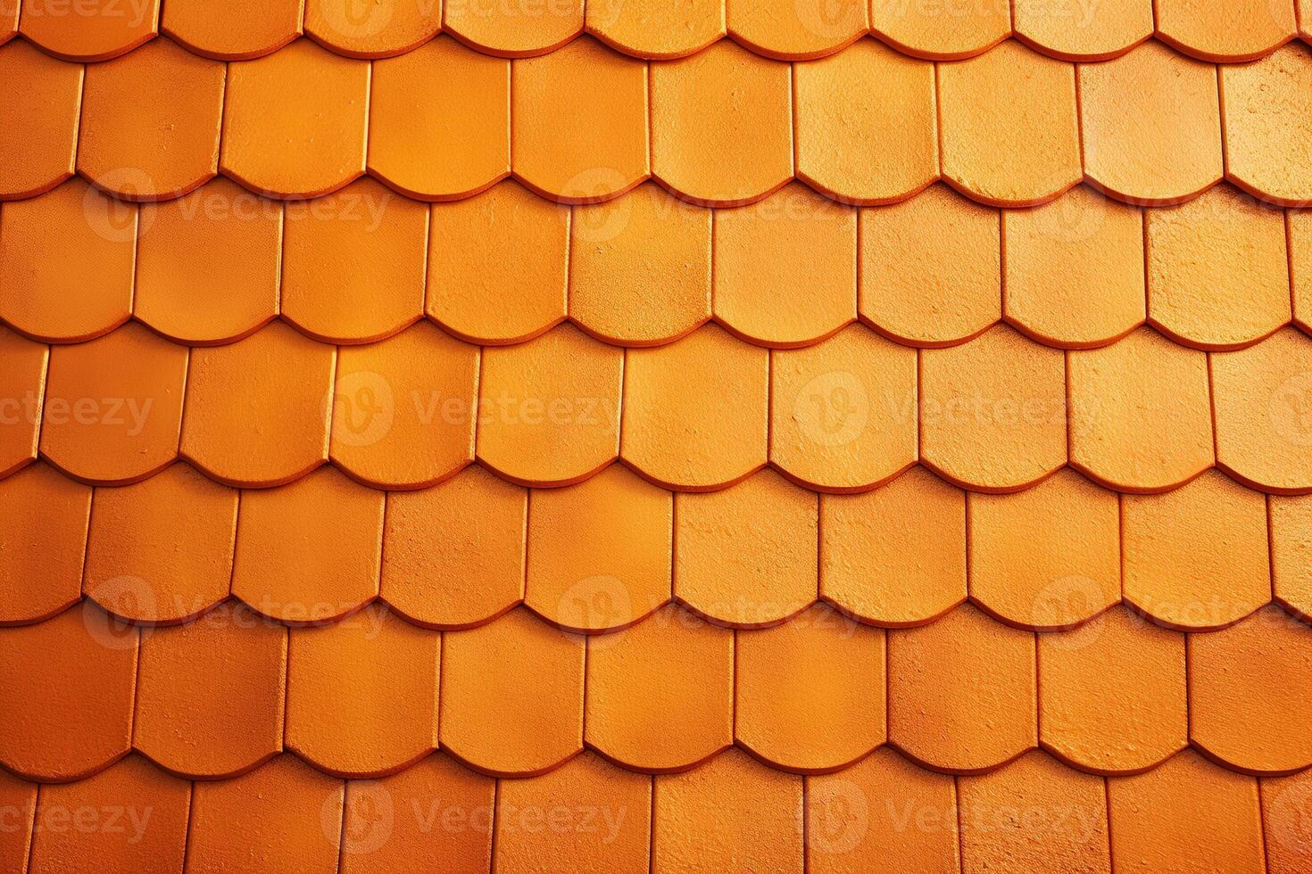ai gegenereerd nieuw oranje terracotta dak tegel oppervlakte getextureerde achtergrond foto