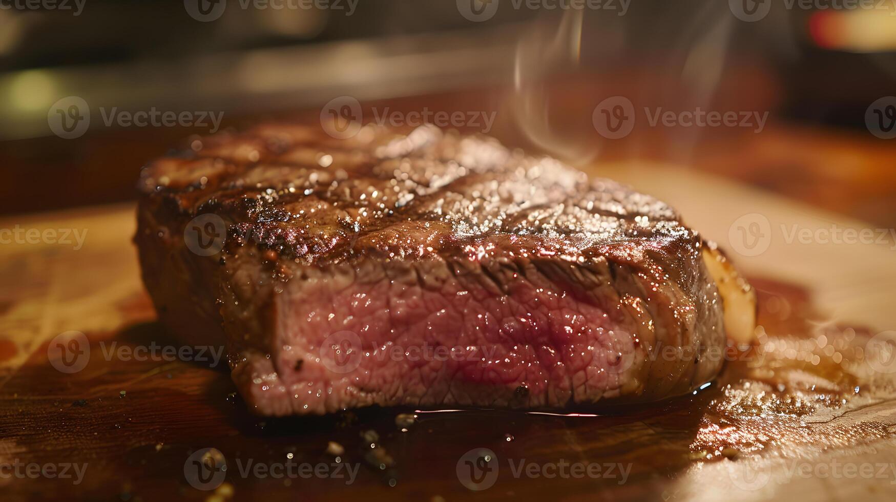 ai gegenereerd vers sappig heerlijk rundvlees steak Aan een donker achtergrond. ai gegenereerd foto