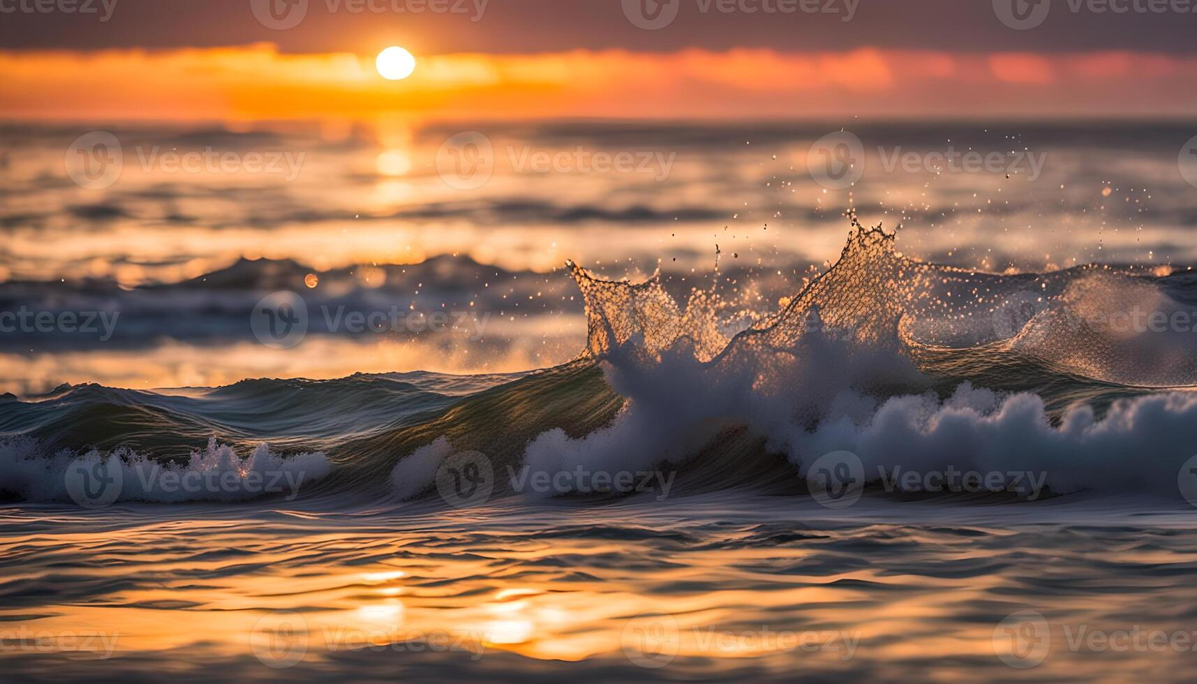 ai gegenereerd mooi oceaan zonsopkomst foto