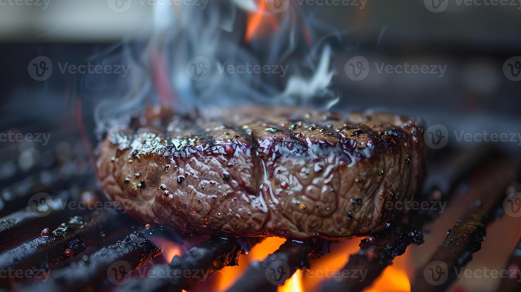 ai gegenereerd vers sappig heerlijk rundvlees steak Aan een donker achtergrond. ai gegenereerd foto