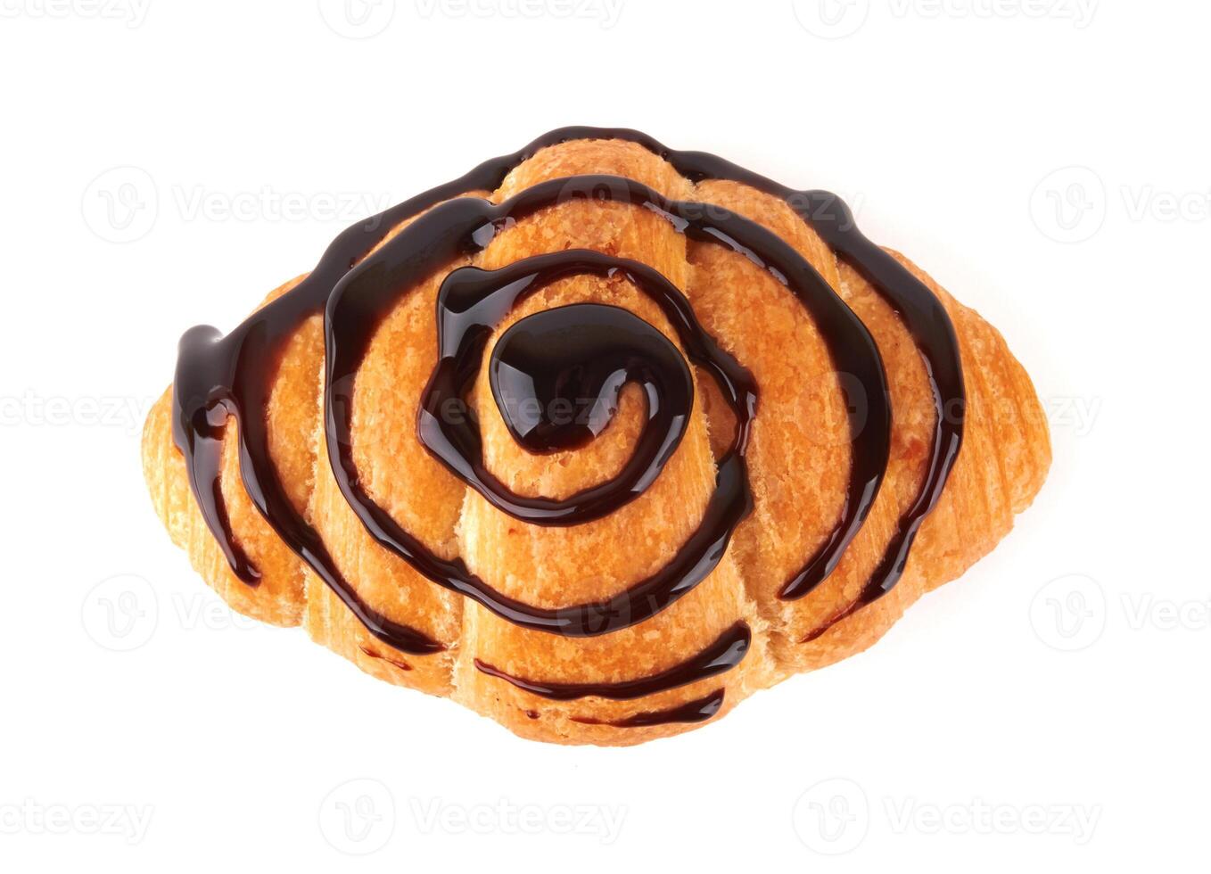 croissant met heet chocola foto