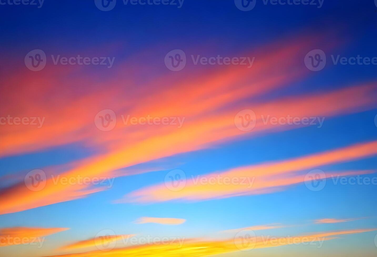 ai gegenereerd natuur kleurrijk landschap schemer wolk foto