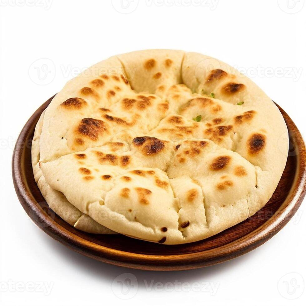 ai gegenereerd foto van Arabisch pita brood geïsoleerd Aan wit achtergrond