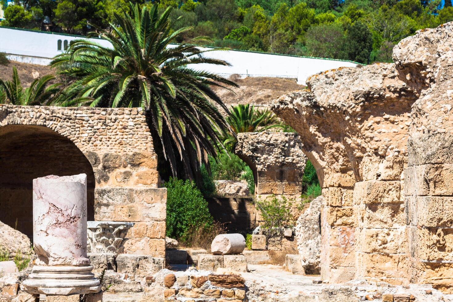 ruïnes van antonine baden Bij Carthago, Tunesië foto