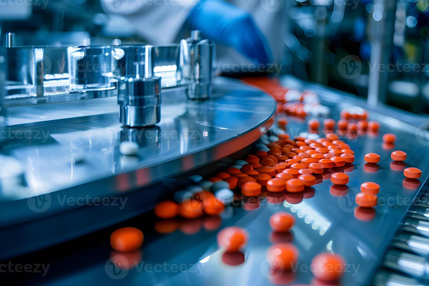 ai gegenereerd farmaceutisch industrie produceren een tablet geneeskunde foto