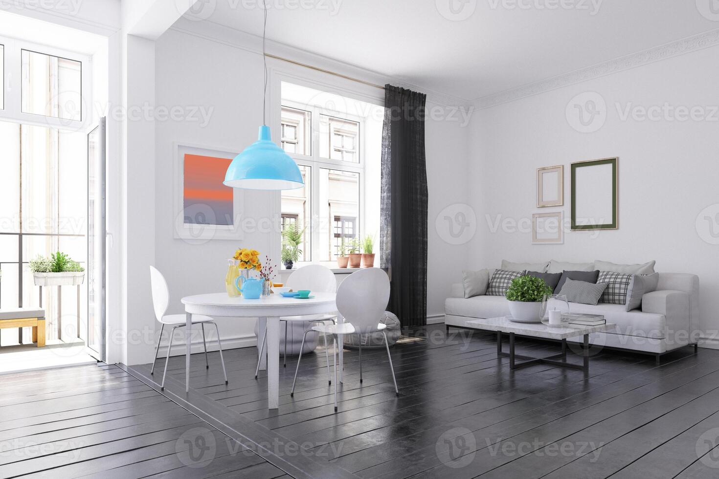 woonkamer in Scandinavische stijl foto