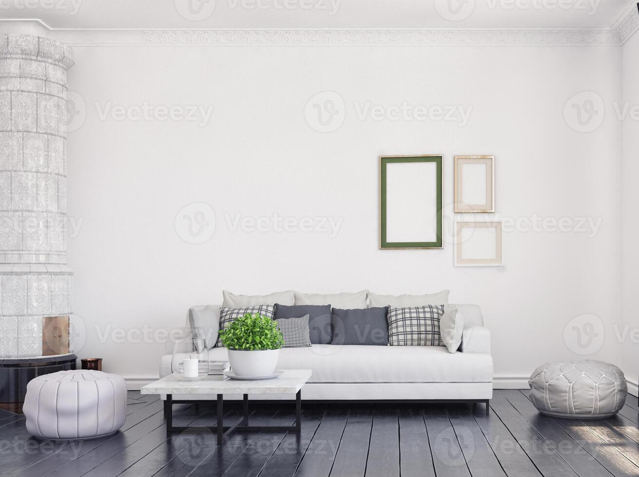 woonkamer in Scandinavische stijl foto