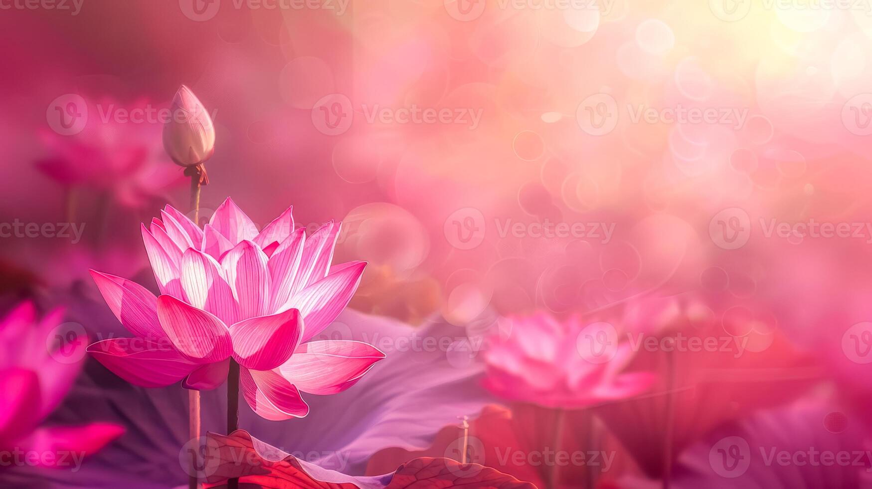 ai gegenereerd sereen lotus bloemen in zacht licht foto