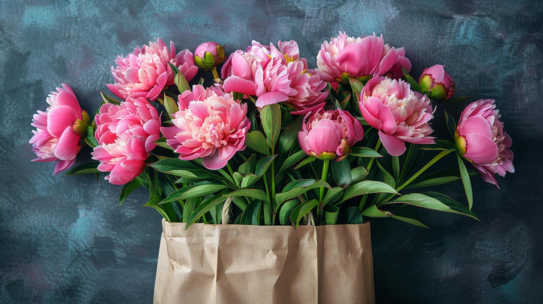 ai gegenereerd roze bloemen in een vaas Aan tafel foto