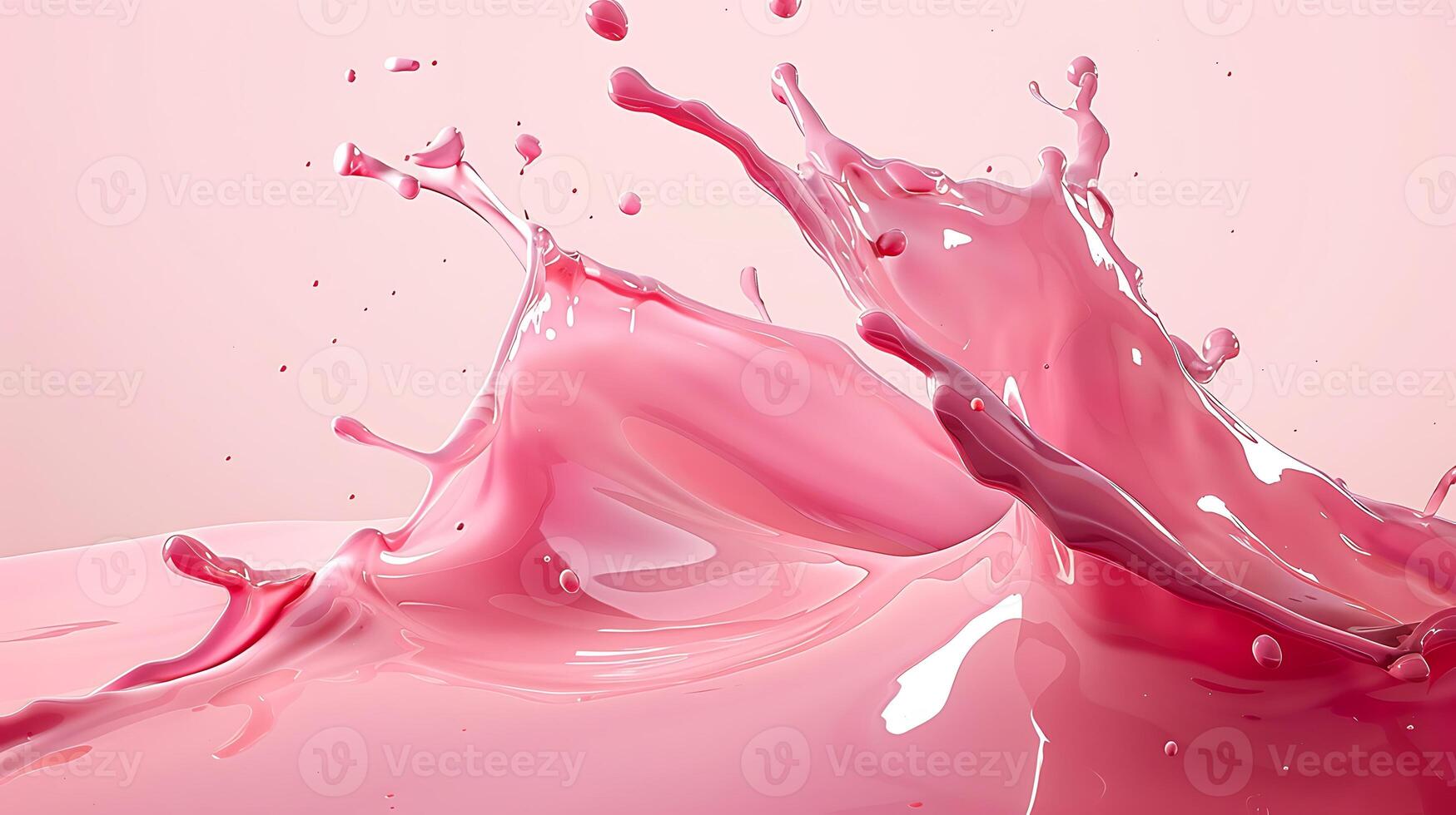 ai gegenereerd plons van roze melk of roze room geïsoleerd Aan roze achtergrond. foto
