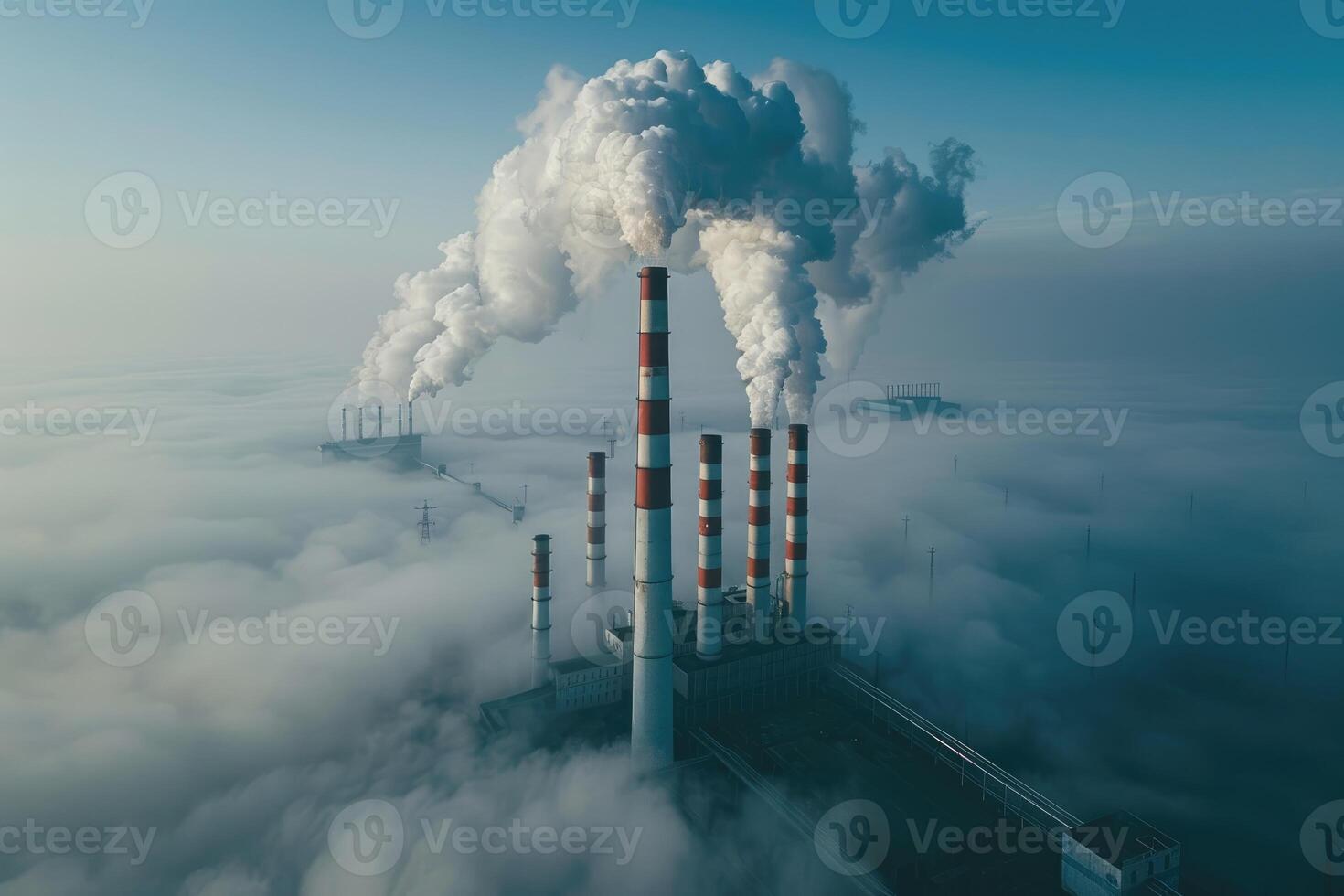 ai gegenereerd lucht verontreiniging van industrieën werkwijze professioneel fotografie foto