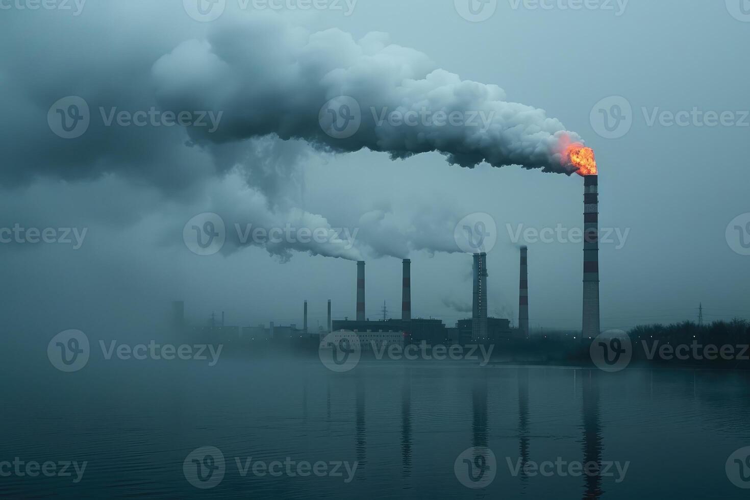 ai gegenereerd lucht verontreiniging van industrieën werkwijze professioneel fotografie foto